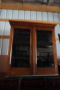 lot 45 image: Two Door Rustic Hutch Top wshelves 42 T X 39 W X 12 D