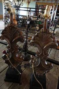 lot 91 image: Pair of heavy matching lamps