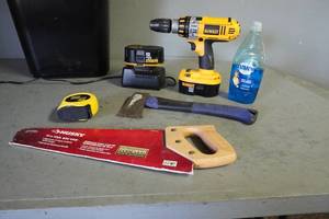 lot 95 image: DeWalt 18 Volt Hammer Drill, Batteries and charger