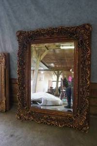 lot 101 image: Wall Mirror with Beveled edge &amp Scallop edge 44.5 X 33