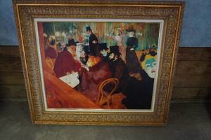 lot 104 image: Painting of Party 38 x 33