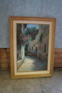 lot 107 image: Narrow Street & Buildings 33 x 46