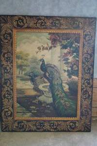 lot 112 image: Peacock Painting 38 x 48 Tall
