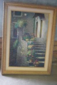 lot 116 image: Oil Painting of Stone Stairway