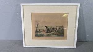lot 9 image: H. Alken Unpleasant Early 19th Century Framed Artwork, Lithograph