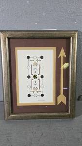 lot 18 image: D L Pruden Tribal Symbology, Signed Mixed Media Print, Framed