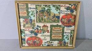 lot 31 image: Framed Currier and Ives Textile Artwork, Historical Prints, 19th Century