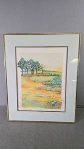 lot 50 image: Karen G. Tiegs Rowboat Waiting Original Lithograph, Signed, 26x22