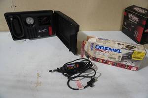 lot 52 image: Traveler Air compressor for car & Dremel