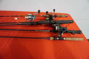lot 128 image: Six summer fishing rods and reels