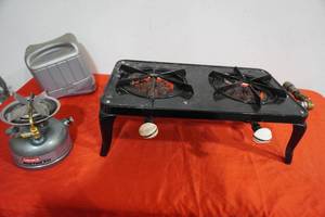 lot 136 image: Double burner stove and  camp stove