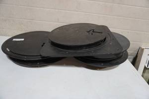 lot 201 image: Five poly hole covers for fish houses