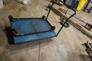 lot 238 image: Blue roller cart & frame with casters