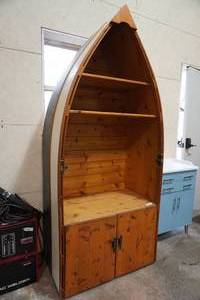lot 7 image: Large Wooden Boat Shelf unit