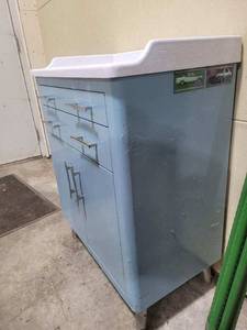 lot 241 image: Blue cabinet with two drawers & two doors