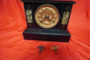 lot 35 image: Mantel Clock-Insonia, NY, Inlaid front-2 keys