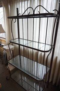 lot 40 image: Bakers Shelf with four glass shelves 38 W  X 64 T