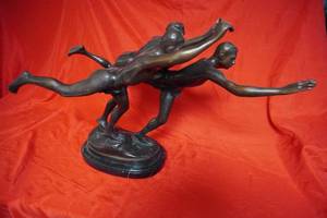 lot 55 image: Cast of three men leaping