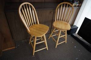 lot 76 image: Two swivel bar stools