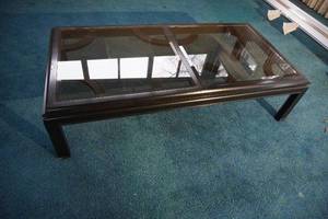 lot 98 image: Coffee table  31 W X 60 long-glass top