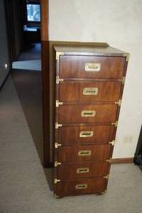 lot 119 image: Seven drawer upright chest 20 W X 54 T X 16 D