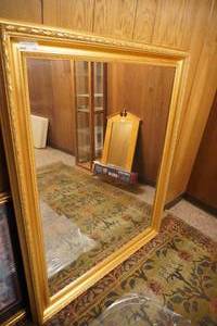lot 157 image: Large wall mirror 47 X 59 Gold frame