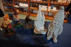 lot 221 image: Five Gnomes, two of them are concrete
