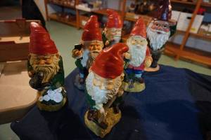 lot 234 image: Six Large Gnomes