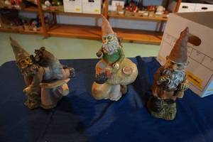 lot 244 image: Three Gnomes on Mushrooms