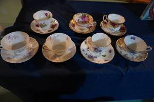 lot 260 image: Seven Cups & Matching Saucers