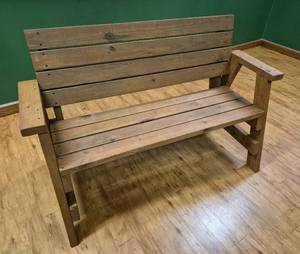 Handcrafted Wood Patio Bench
