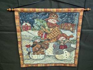 lot 15 image: Snowman Tapestry Wall Hanging