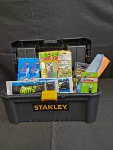 lot 23 image: Stanley Tool Box with Car Accessories