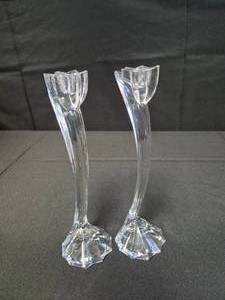 lot 36 image: Set of 2 Mikasa Crystal Candlesticks