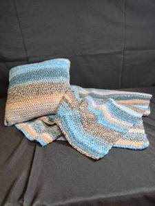 lot 53 image: Handmade Afghan and Pillow