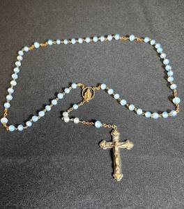 lot 67 image: Handmade Rosary - Blue Transluscent
