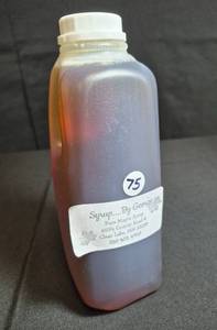 lot 75 image: 1 Quart Syrup...By George Maple Syrup, Clear Lake, MN