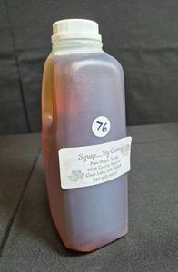 lot 76 image: 1 Quart Syrup...By George Maple Syrup, Clear Lake, MN