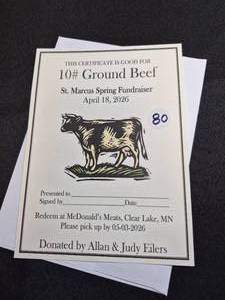 lot 80 image: 10 lbs Local Ground Beef