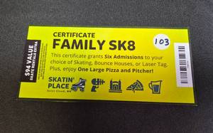 lot 103 image: Skatin Place - Family SK8 - 6 Admissions plus Pizza & Pitcher