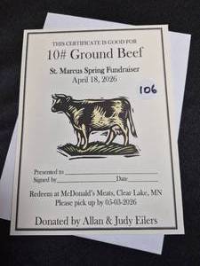 lot 106 image: 10 lbs Local Ground Beef