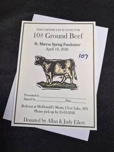 lot 107 image: 10 lbs Local Ground Beef