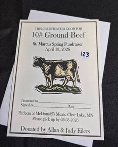 lot 123 image: 10 lbs Local Ground Beef