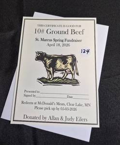 lot 124 image: 10 lbs Local Ground Beef