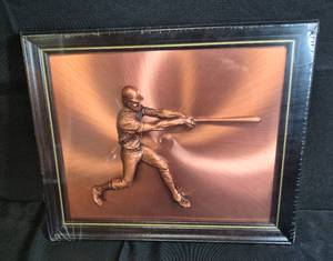 lot 127 image: 3D Copper Metallic Baseball Picture