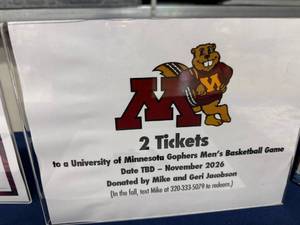 lot 47 image: 2 tickets to a U of M Gophers Mens Basketball Game (November 2026)