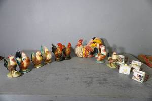 lot 16 image: Many Roosters, Royal Copley, containers