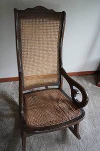 lot 101 image: Cane seat and back Rocking chair