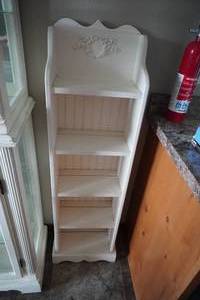 lot 112 image: Wooden shelf, wainscoat back, 13 W x 8 D x 50 T