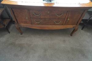 lot 128 image: Buffet-2 door & 2 drawer, 58 L x 19 D x 34 T